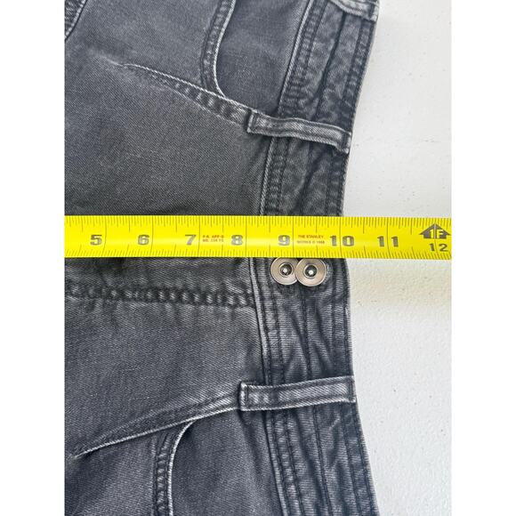 Pilcro Shorts Womens 25 Black Gray Denim MidRise Curved Hem Retro Daisy Dukes - Picture 10 of 15